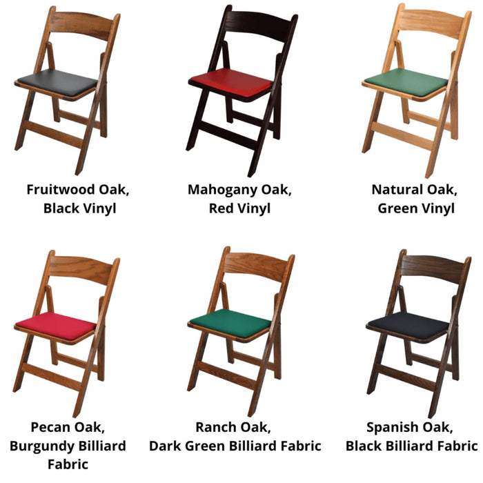 Kestell Oak Folding Poker Chairs Set