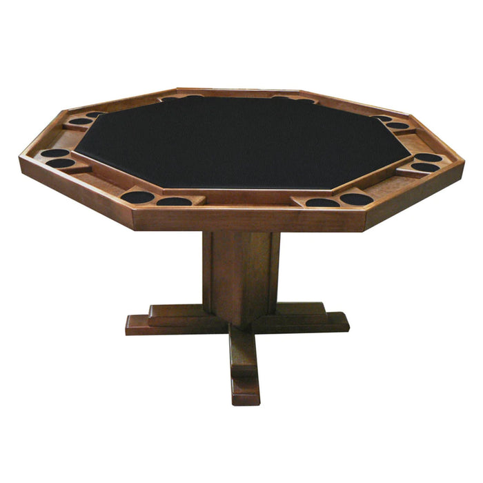 Kestell Oak Pedestal-Base Poker Table 52" - 8 player